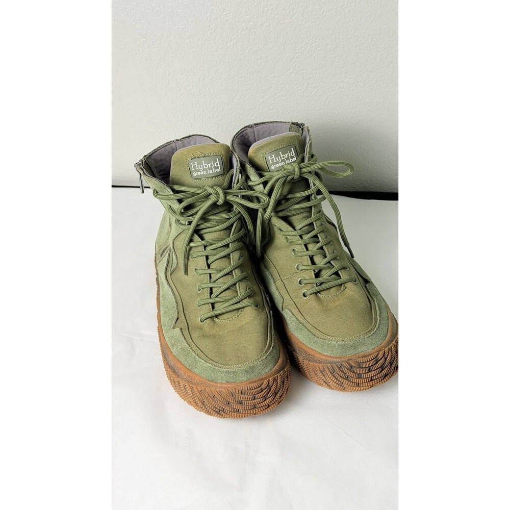 Hybrid Green Label Disruptor Men's High Top Sneakers Olive Green Size 10